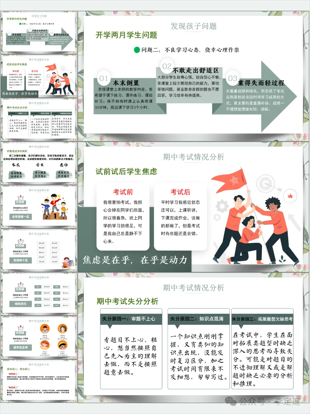 初二期中家长会PPT(含发言稿):初二转折,塑造未来-第4张图片-四季读书网