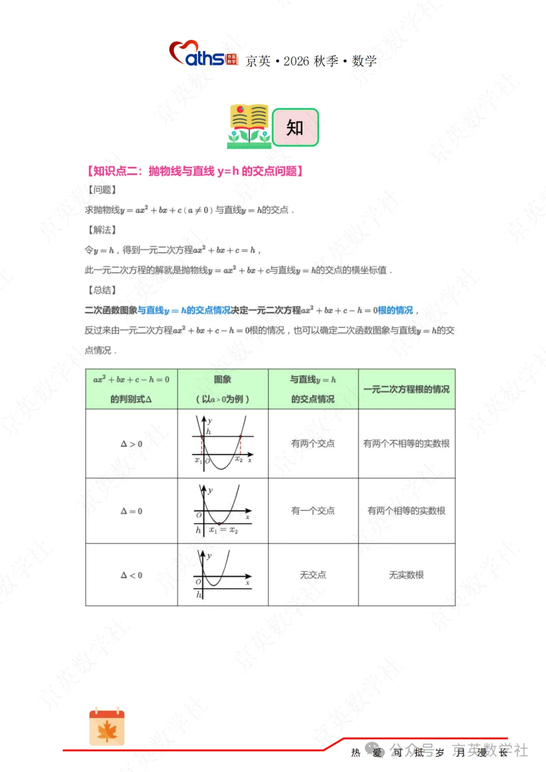 2026秋*初三:第4讲——二次函数与方程不等式-第26张图片-四季读书网