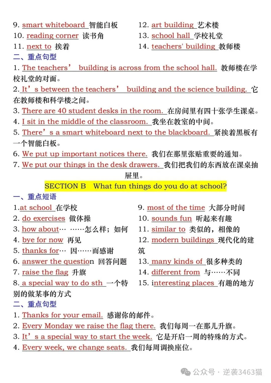 备战中考|七上英语必背短语句型汇总-第5张图片-四季读书网