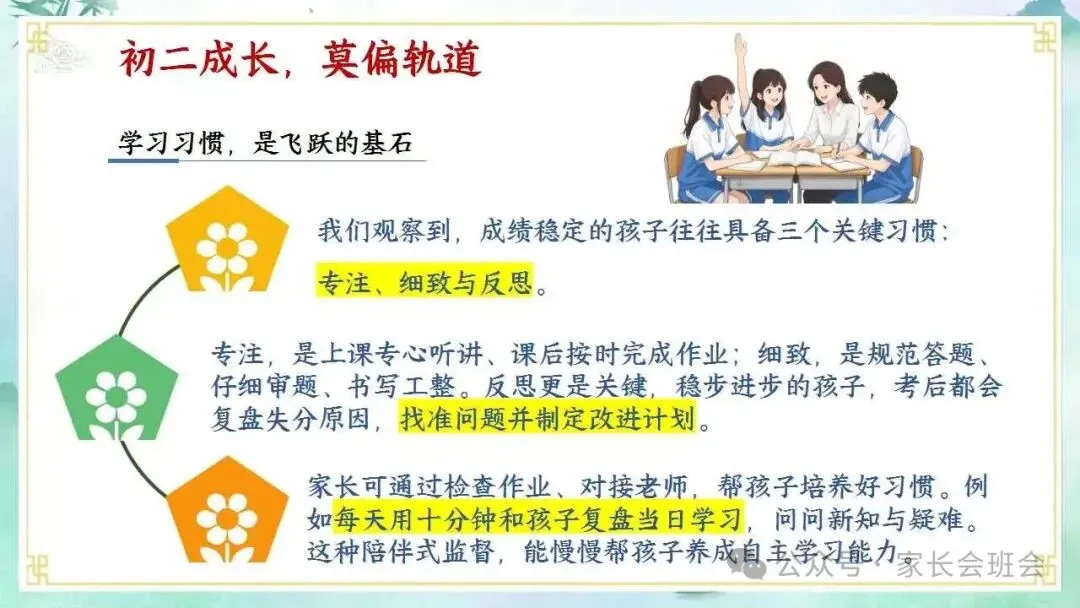 初二上期中家长会ppt:家校同心,共赴星光.(含发言稿)-第27张图片-四季读书网