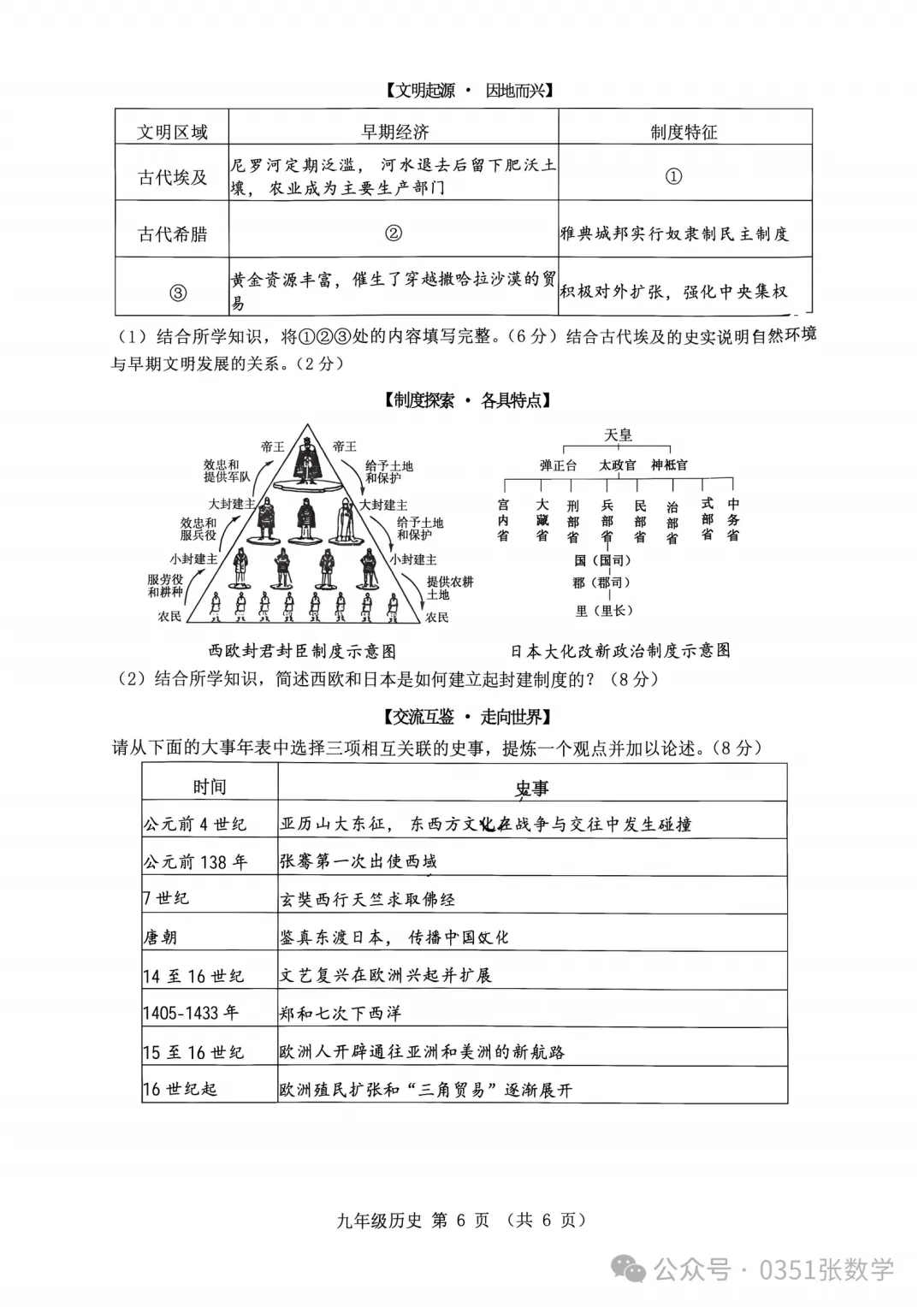 2026-2027省实验初三10月月考历史及答案-第7张图片-四季读书网