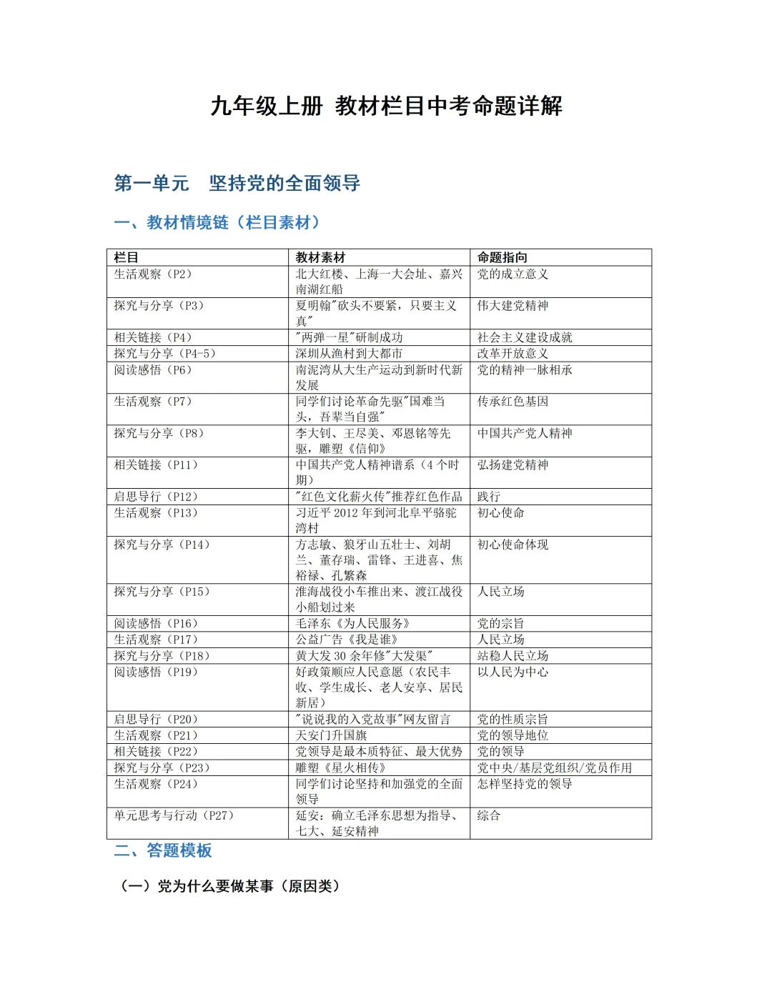 2026秋新版九上道法教材栏目中考命题详解-第2张图片-四季读书网