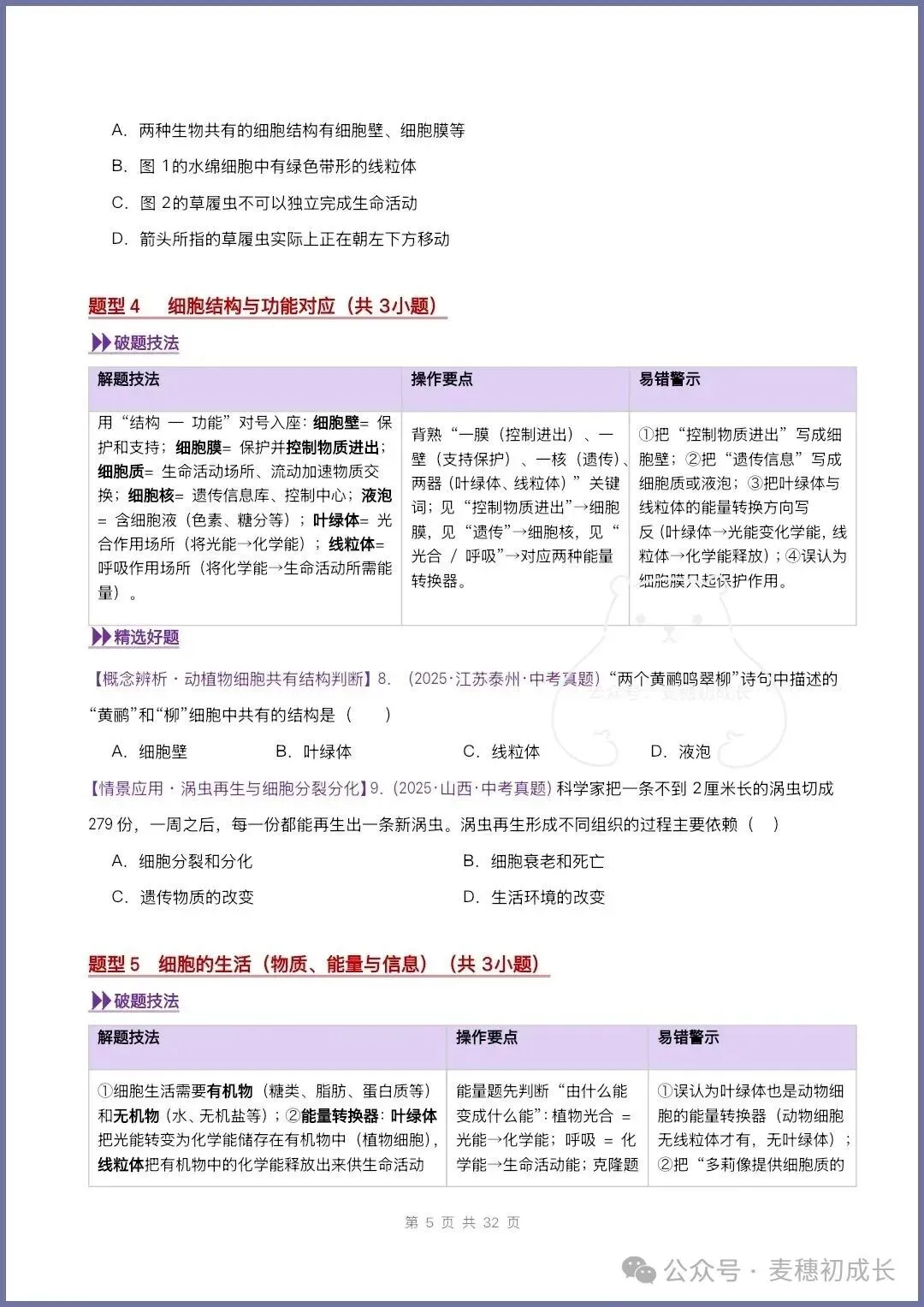 2026新人教版七上生物|期中复习真题《高频题型专项通关练习》含解析可打印-第7张图片-四季读书网 2026新人教版七上生物|期中复习真题《高频题型专项通关练习》含解析可打印-第7张图片-四季读书网