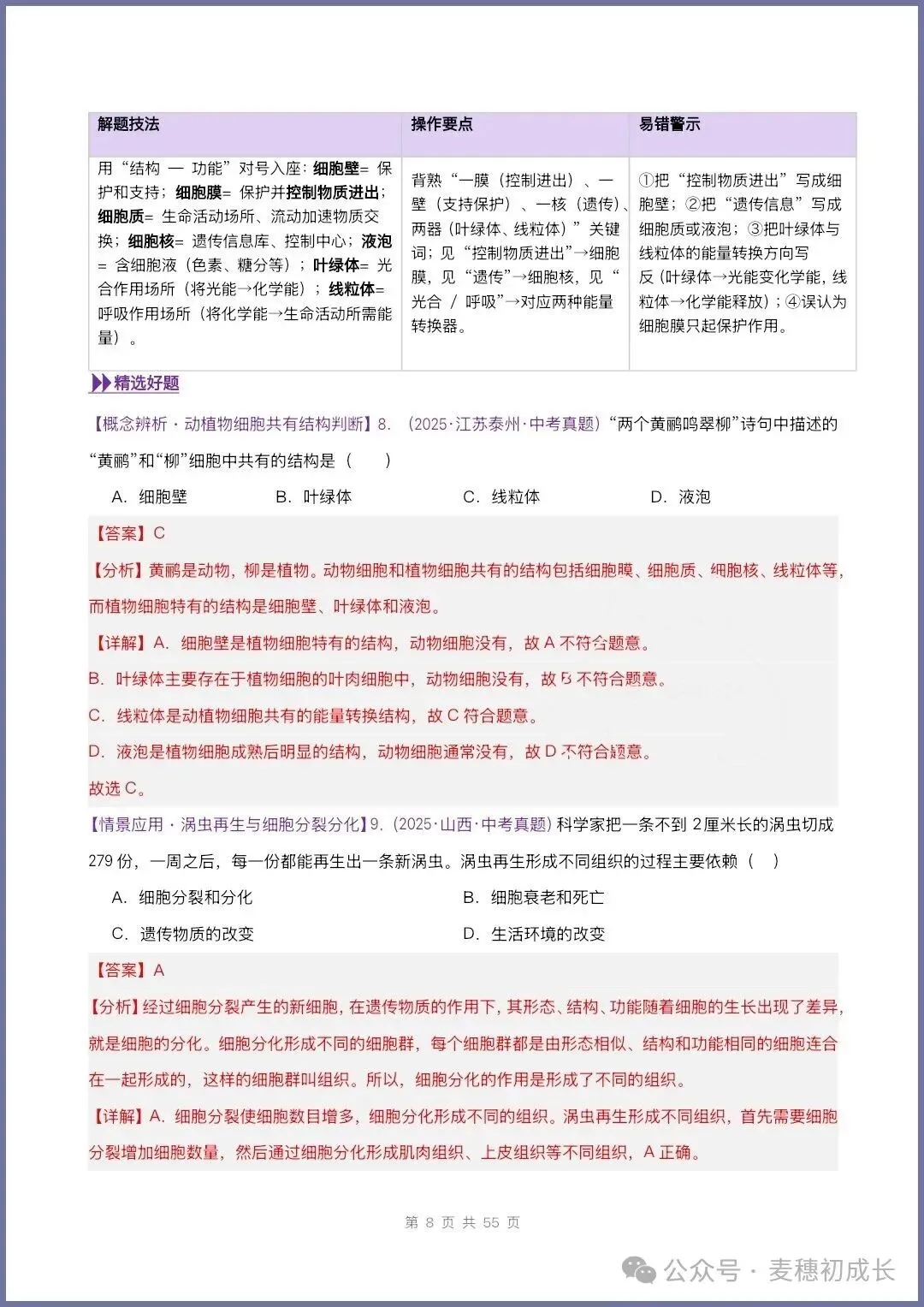 2026新人教版七上生物|期中复习真题《高频题型专项通关练习》含解析可打印-第25张图片-四季读书网 2026新人教版七上生物|期中复习真题《高频题型专项通关练习》含解析可打印-第25张图片-四季读书网