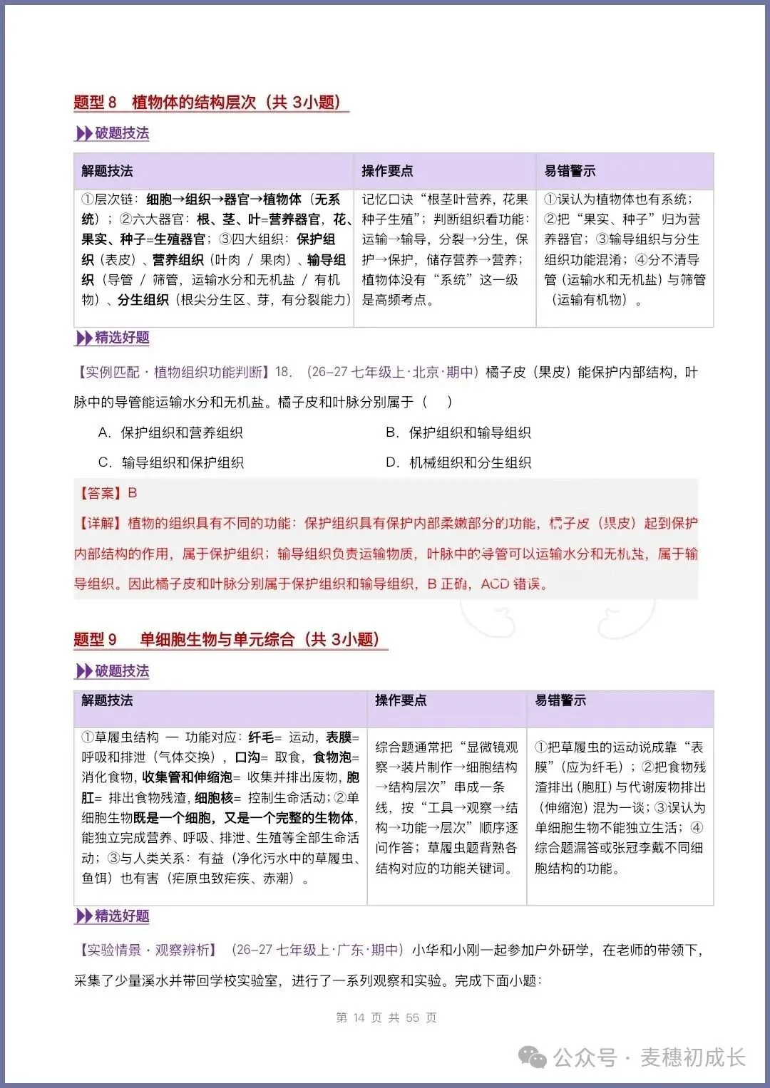 2026新人教版七上生物|期中复习真题《高频题型专项通关练习》含解析可打印-第28张图片-四季读书网 2026新人教版七上生物|期中复习真题《高频题型专项通关练习》含解析可打印-第28张图片-四季读书网