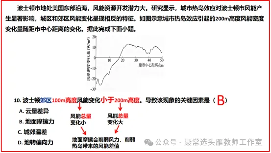 2026河南高考地理真题深度解析(9-11题):波士顿城市热岛效应、海陆风与风能变化-第3张图片-四季读书网 2026河南高考地理真题深度解析(9-11题):波士顿城市热岛效应、海陆风与风能变化-第3张图片-四季读书网