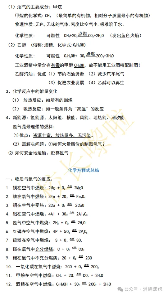 初三化学超全知识点整理,吃透化学考点-第16张图片-四季读书网