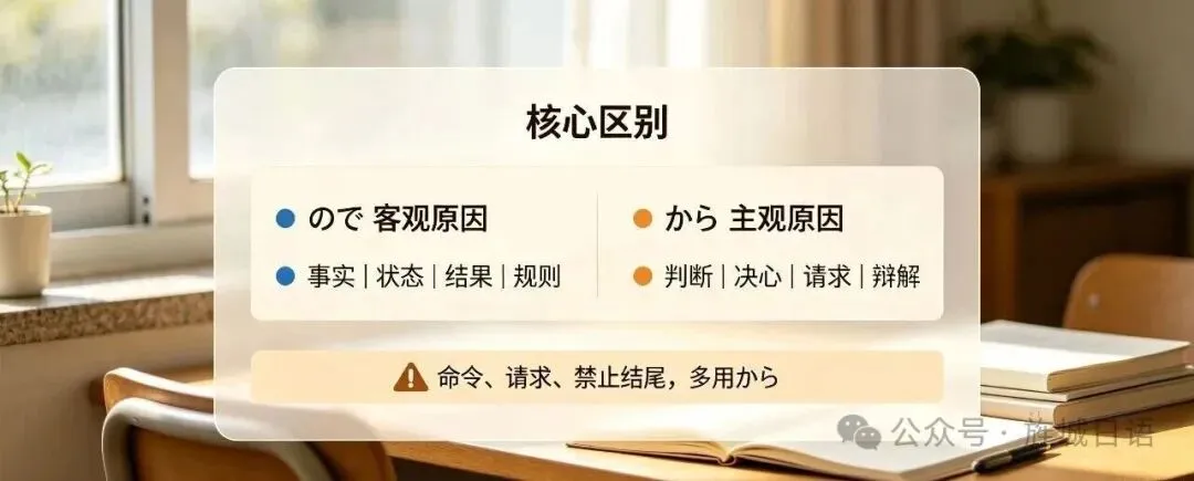 高考日语必考|から・ので「原因区别」一次吃透!90%考生易错点全覆盖-第3张图片-四季读书网