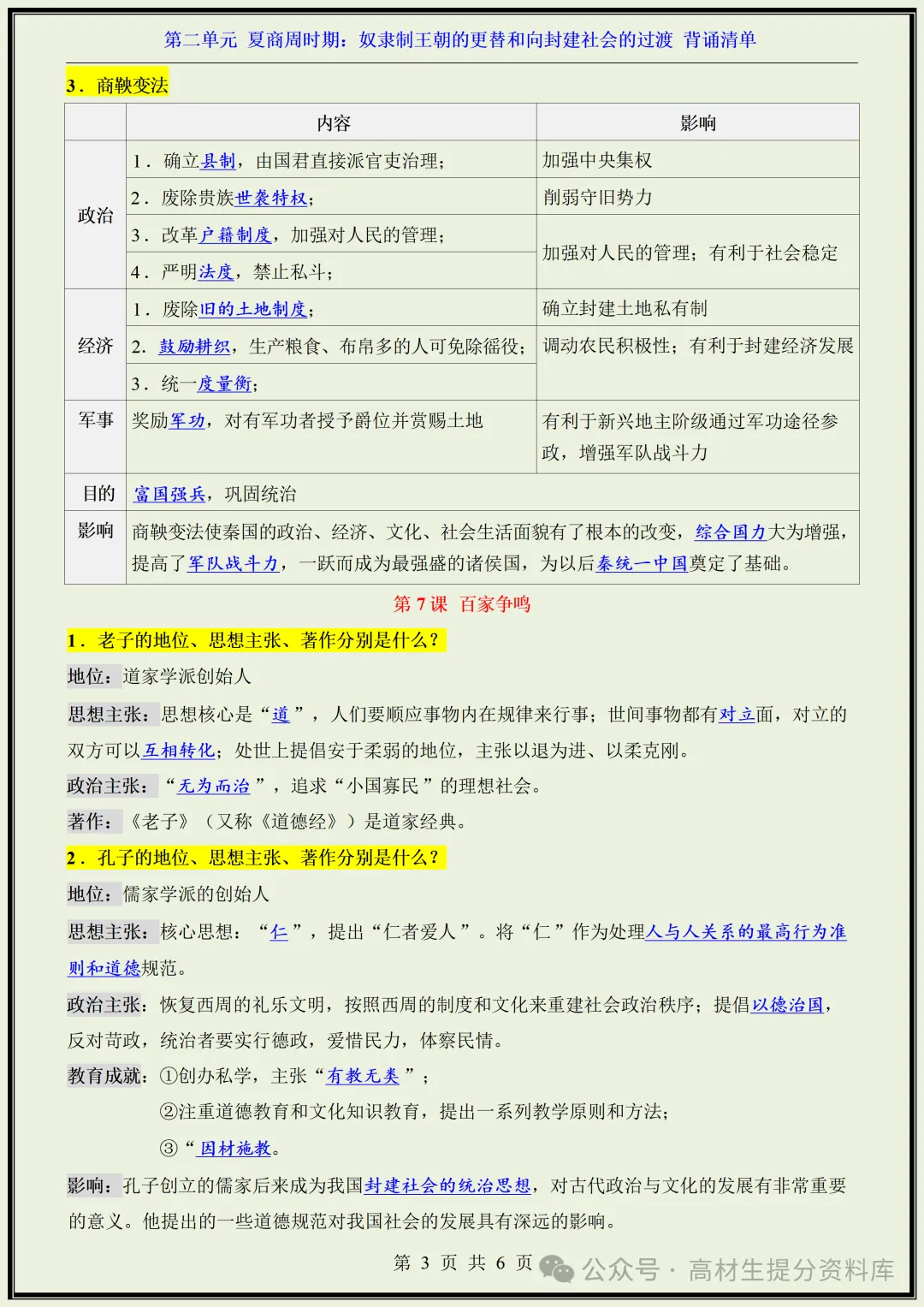 【初一】新版七年级上册历史全册知识点梳理归纳总结背诵版,完整版可打印(2026)-第8张图片-四季读书网 【初一】新版七年级上册历史全册知识点梳理归纳总结背诵版,完整版可打印(2026)-第8张图片-四季读书网