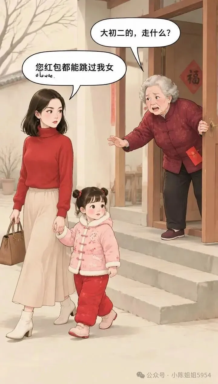 初二那天,婆婆挨个发红包,发到我女儿跟前,手一拐就过去了.我没吭声,笑着把女儿抱到腿上.饭后我收拾东西说走,婆婆追到门口,脸都白-第3张图片-四季读书网