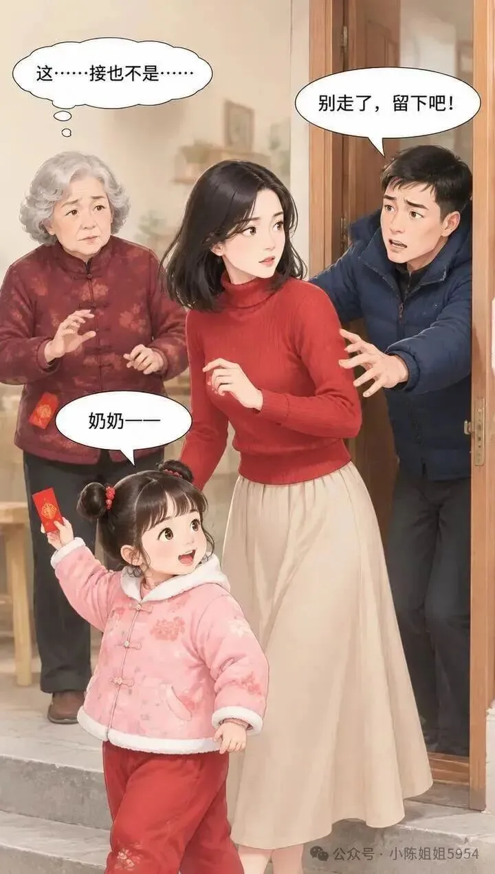 初二那天,婆婆挨个发红包,发到我女儿跟前,手一拐就过去了.我没吭声,笑着把女儿抱到腿上.饭后我收拾东西说走,婆婆追到门口,脸都白-第5张图片-四季读书网