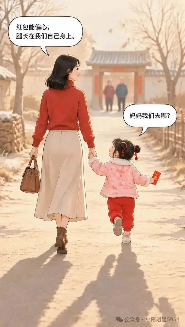 初二那天,婆婆挨个发红包,发到我女儿跟前,手一拐就过去了.我没吭声,笑着把女儿抱到腿上.饭后我收拾东西说走,婆婆追到门口,脸都白-第6张图片-四季读书网