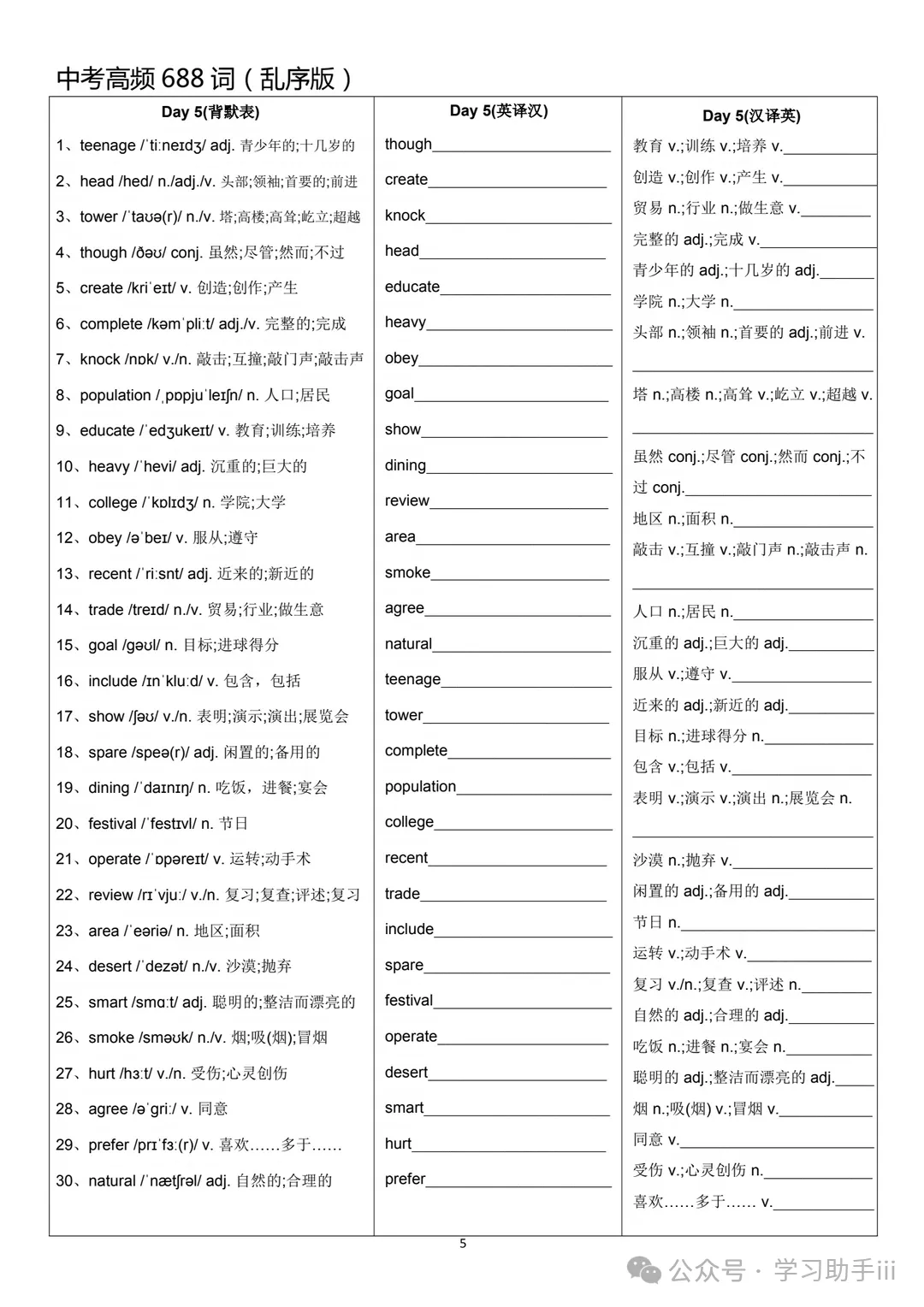 考前再刷一遍!中考考前高频688词(乱序版)-第7张图片-四季读书网