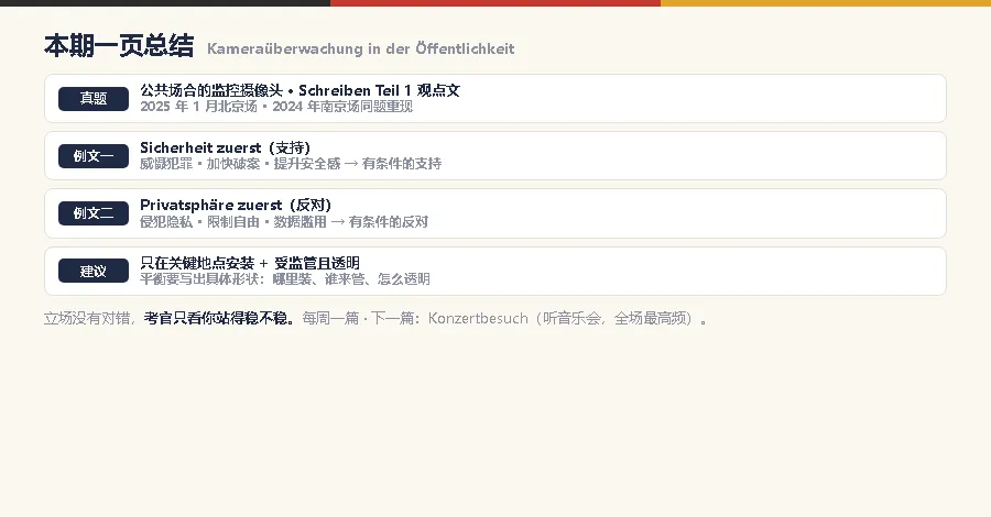 歌德B2作文真题精讲①:公共监控,2025年北京场刚考过-第13张图片-四季读书网