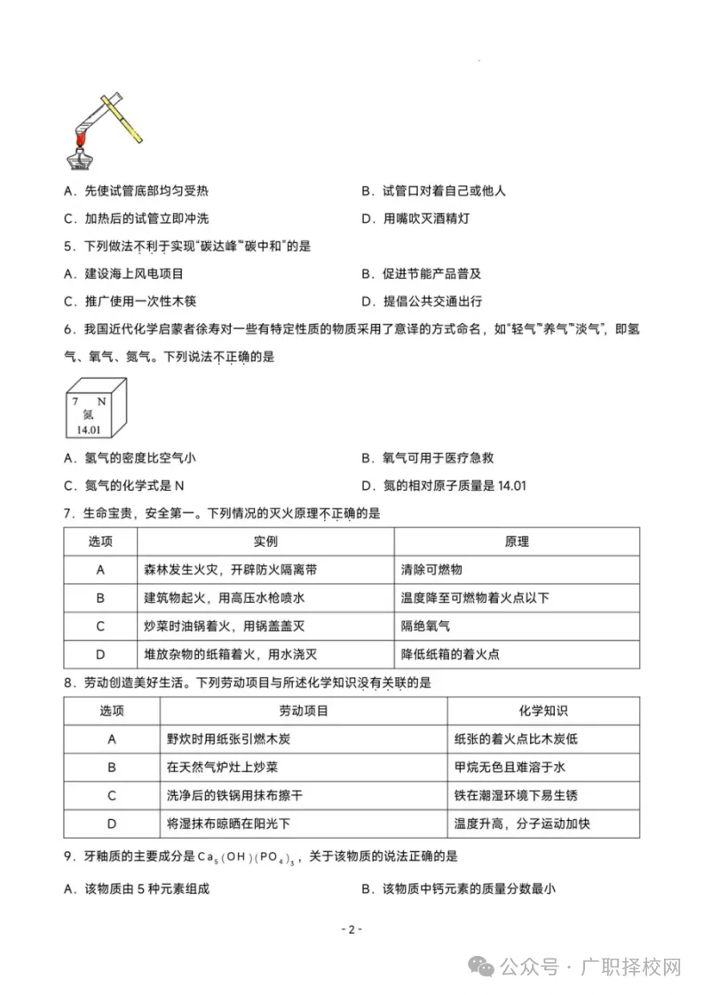 周末刷题 | 2026广州中考化学真题+答案解析-第4张图片-四季读书网 周末刷题 | 2026广州中考化学真题+答案解析-第4张图片-四季读书网