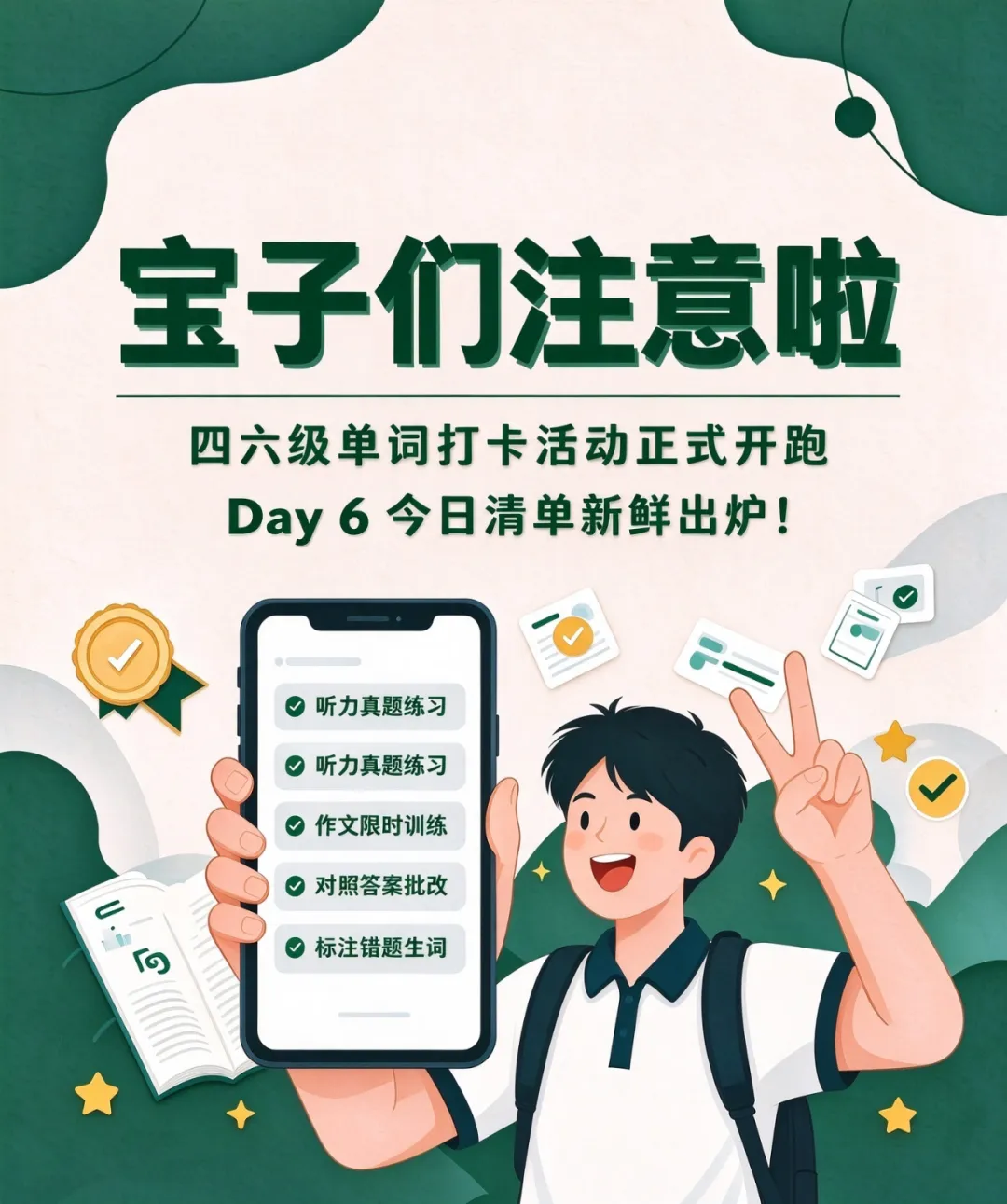 四六级打卡Day6 | 真题开练!听力作文先拿下-第5张图片-四季读书网 四六级打卡Day6 | 真题开练!听力作文先拿下-第5张图片-四季读书网