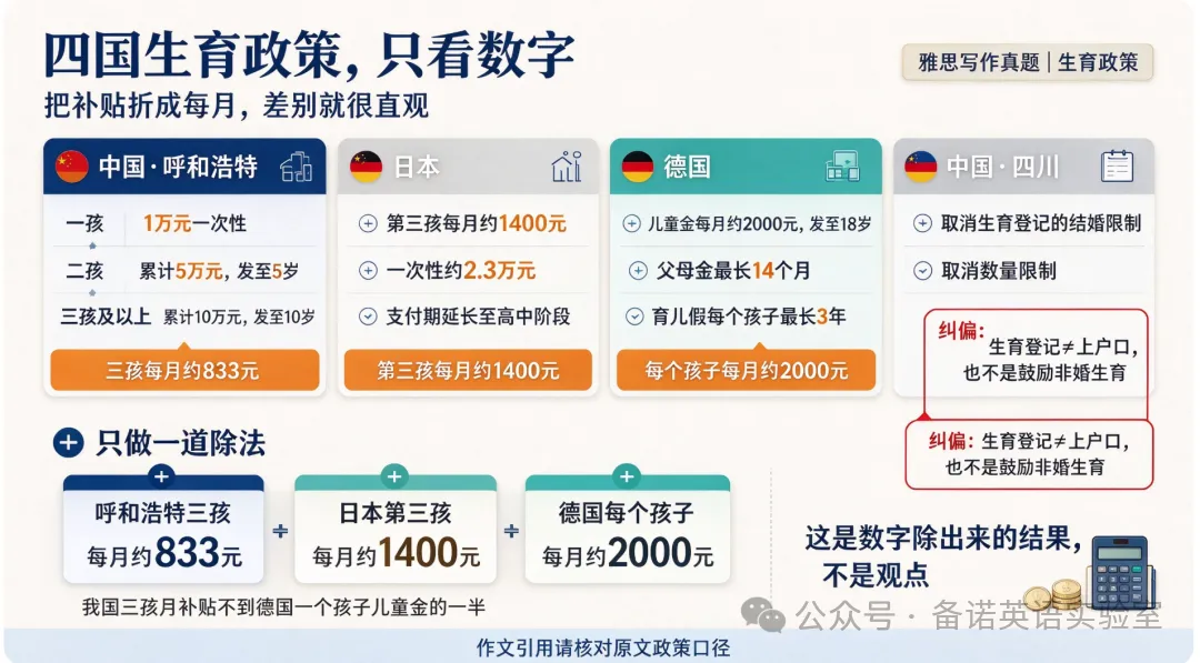雅思写作真题|生三孩发十万,日本发到高中毕业,年轻人还是不动心-第1张图片-四季读书网