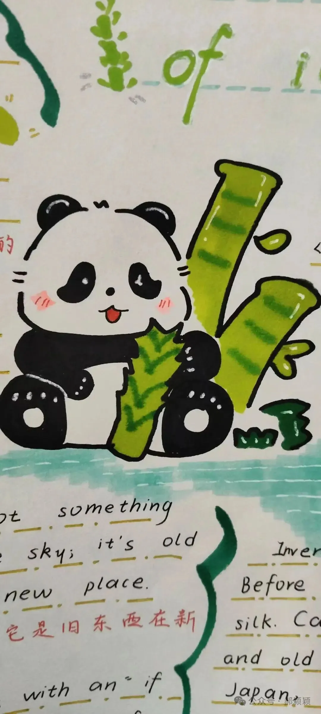 初三解压图鉴:在题海里,我画出了一个专属的绿色“熊猫宇宙”-第5张图片-四季读书网