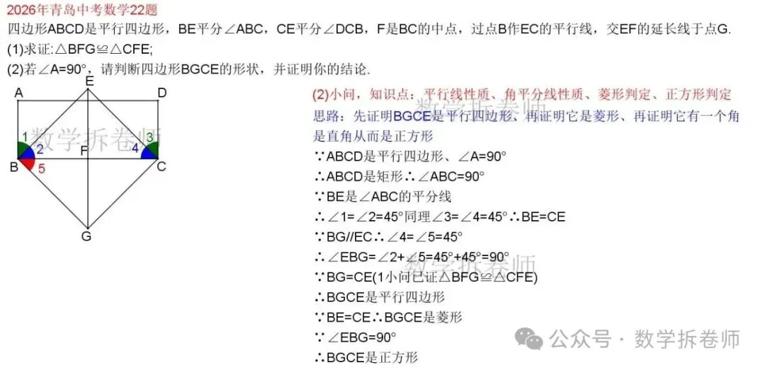 2026年青岛中考数学22题(四边形大题)-第2张图片-四季读书网 2026年青岛中考数学22题(四边形大题)-第2张图片-四季读书网
