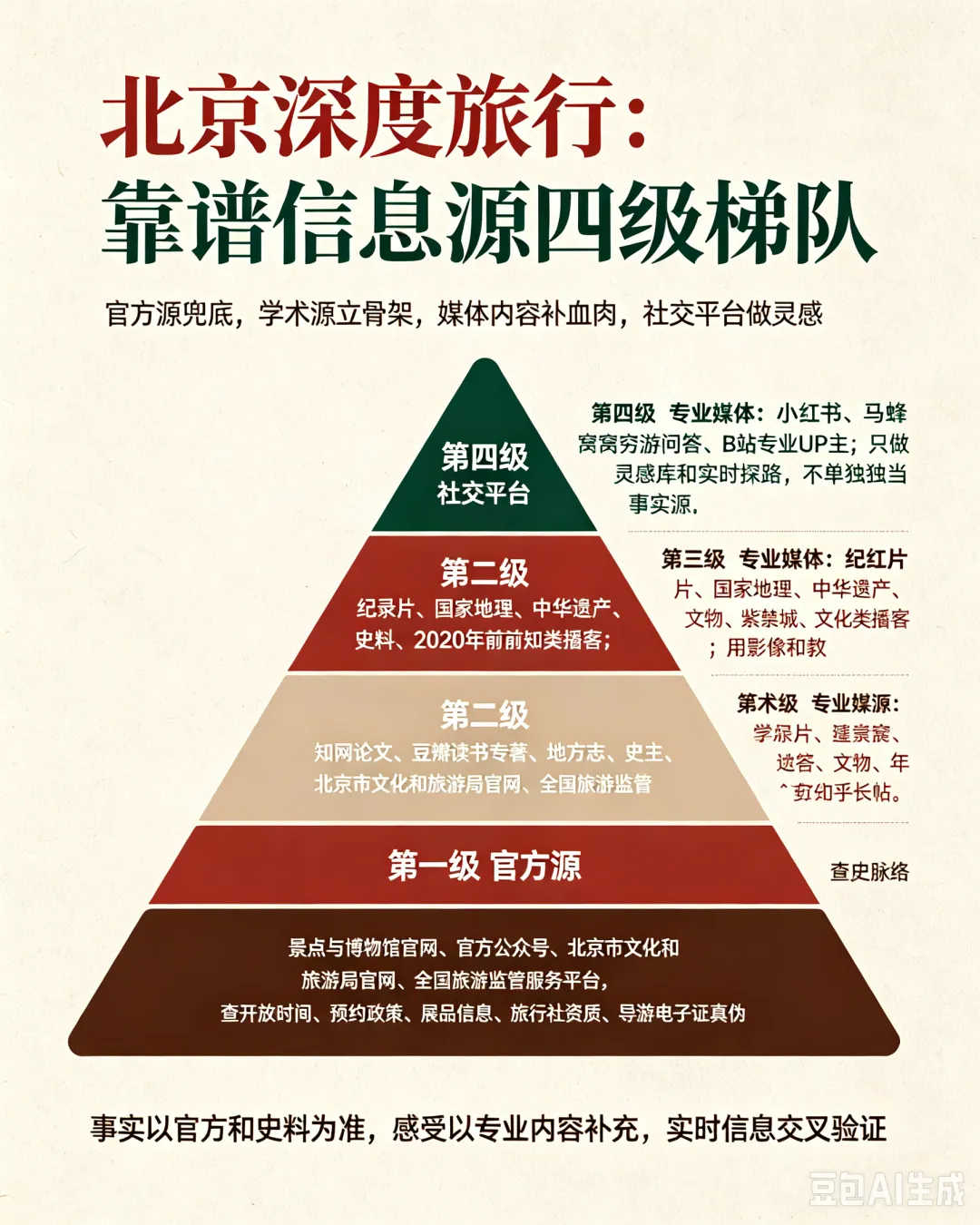 做旅行攻略常见的坑2:做北京深度旅行攻略,找靠谱信息源的＂四级梯队＂