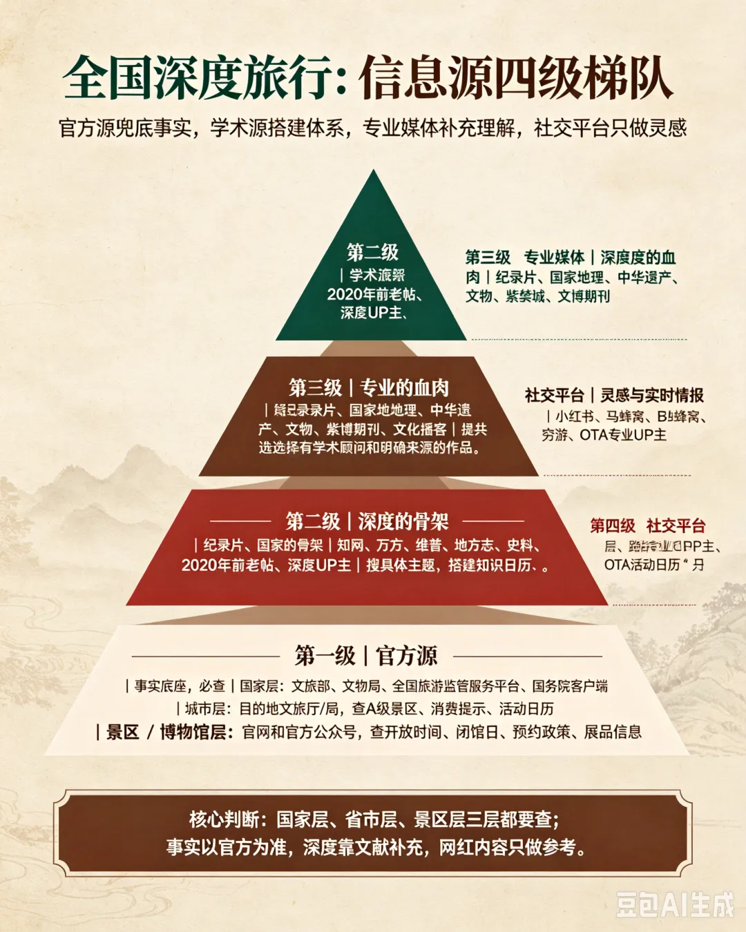 做旅行攻略常见的坑3:全国深度旅行攻略信息源的＂四级梯队＂