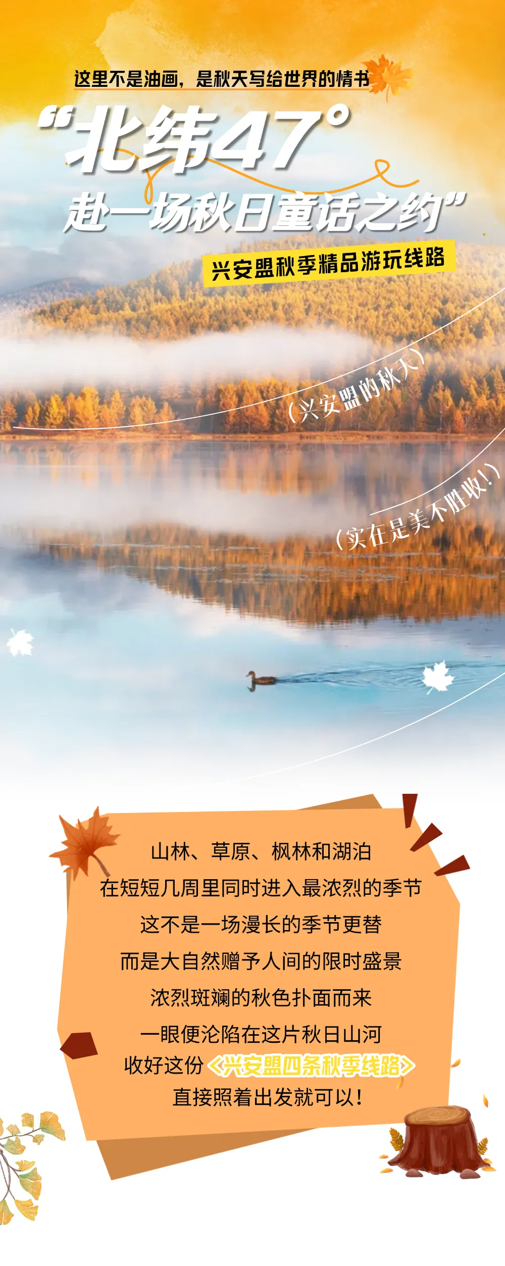 旅游指南 | 限时上线!北纬47°秋日秘境,4条路线承包你的秋天