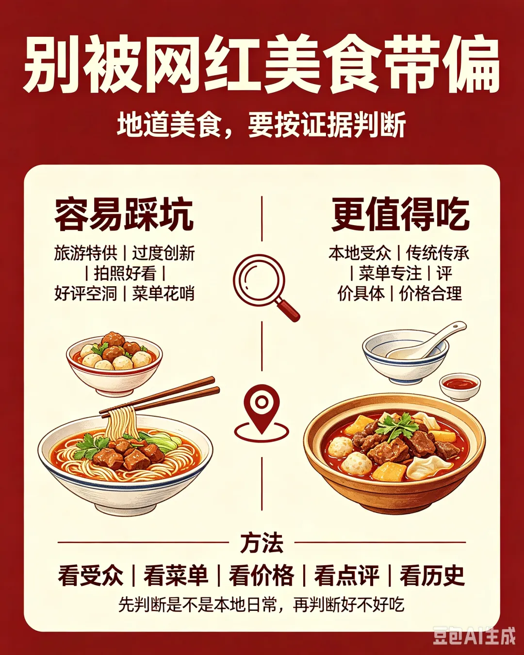 做旅行攻略常见的坑6:传统名吃/网红小吃/旅游特供;名吃/好吃;分清楚、吃明白