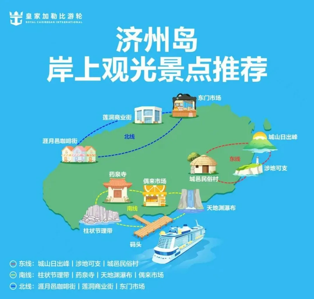 带团队乘坐游轮,济州岛免签岸上观光游玩指南