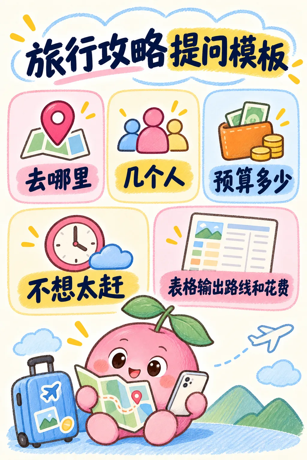 不会做旅行攻略的人,直接把这个模板发给AI