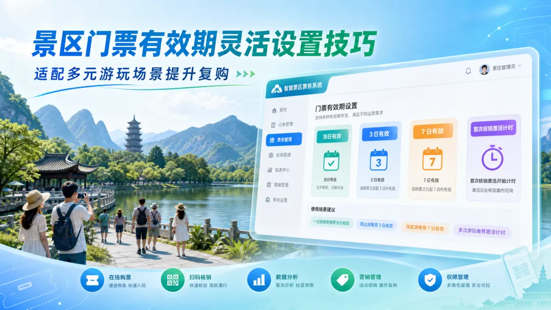 景区门票有效期灵活设置技巧,适配多元游玩场景提升复购|中科智旅