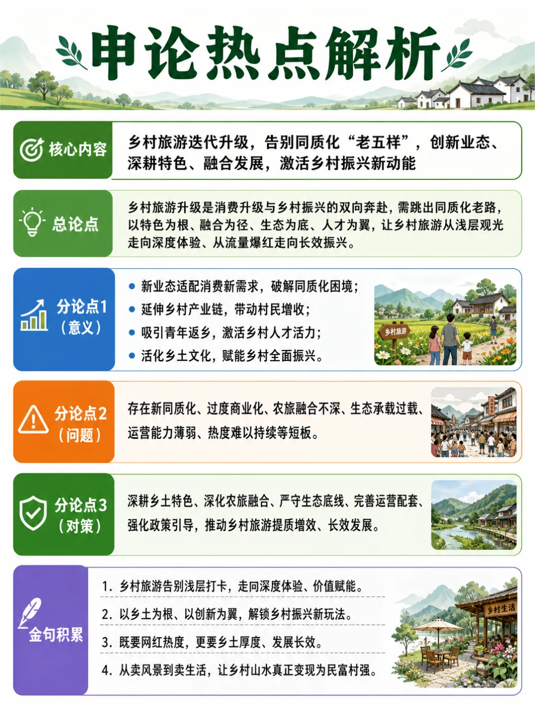 申论热点解析|乡村旅游解锁新玩法|乡村振兴|农文旅融合