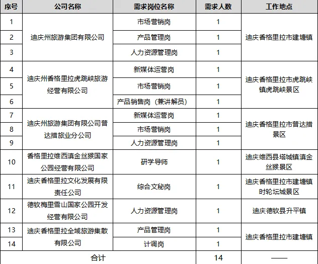 旅游集团2026年招聘工作人员公告