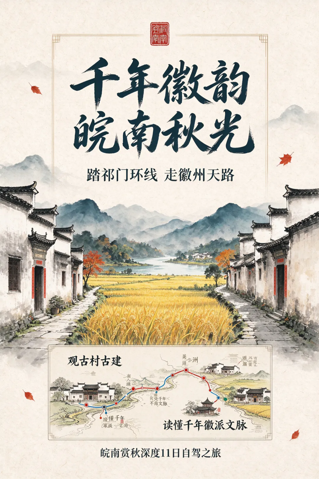 【自驾游】10月31日 千年徽韵 皖南秋光 踏祁门环线 走徽州天路 观古村古建 读懂千年徽派文脉 皖南赏秋深度11日(可搭车)