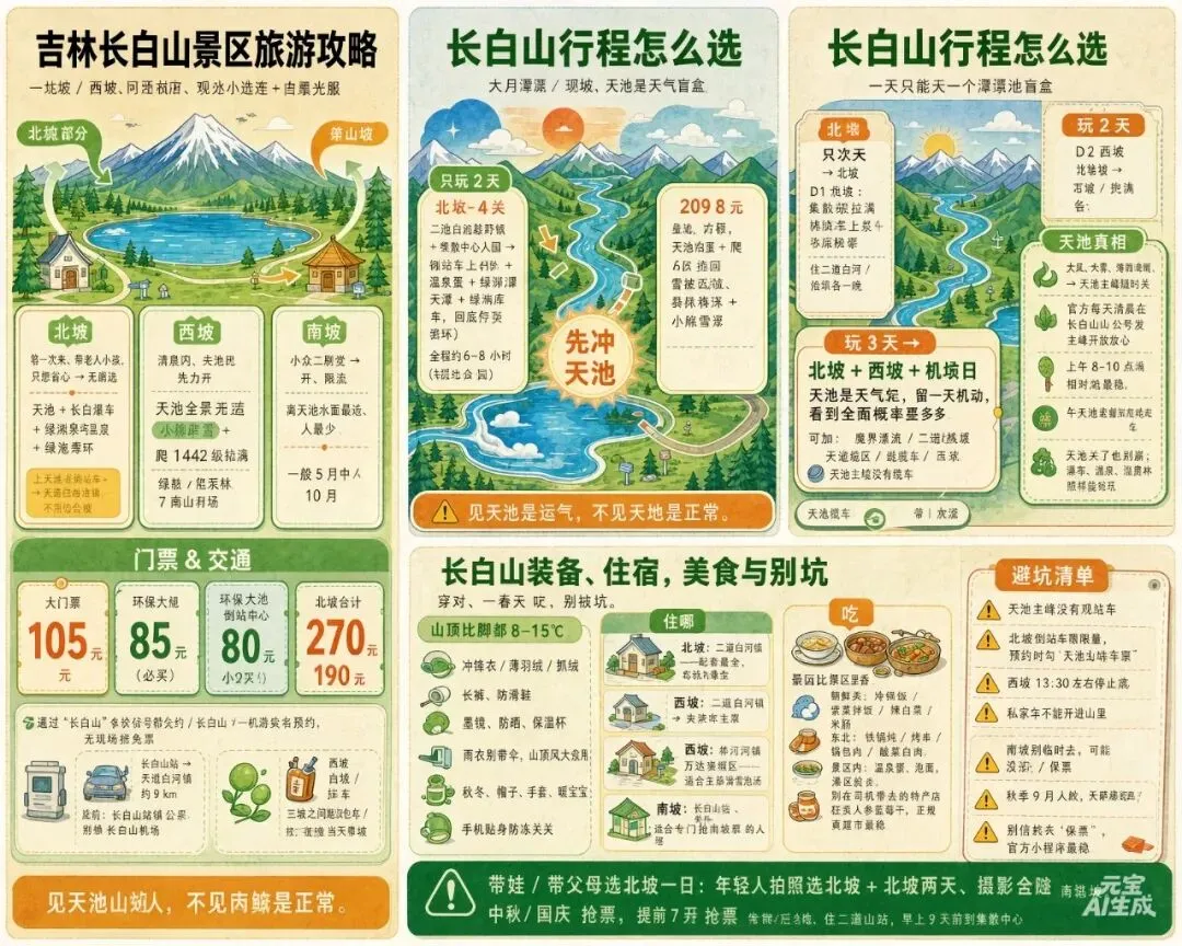吉林长白山景区旅游攻略
