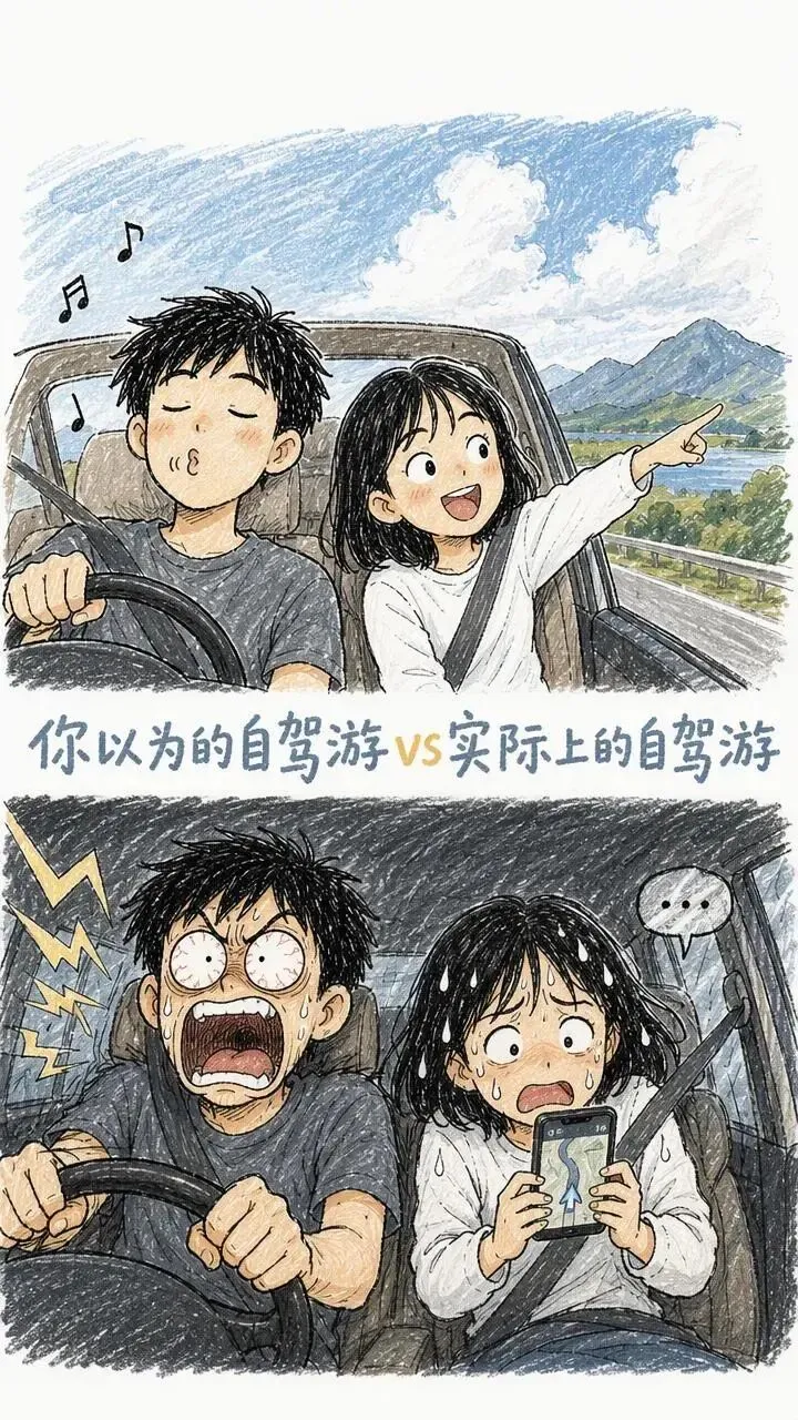 你以为的自驾游vs实际上的自驾游,浪漫和现实差了十万八千里