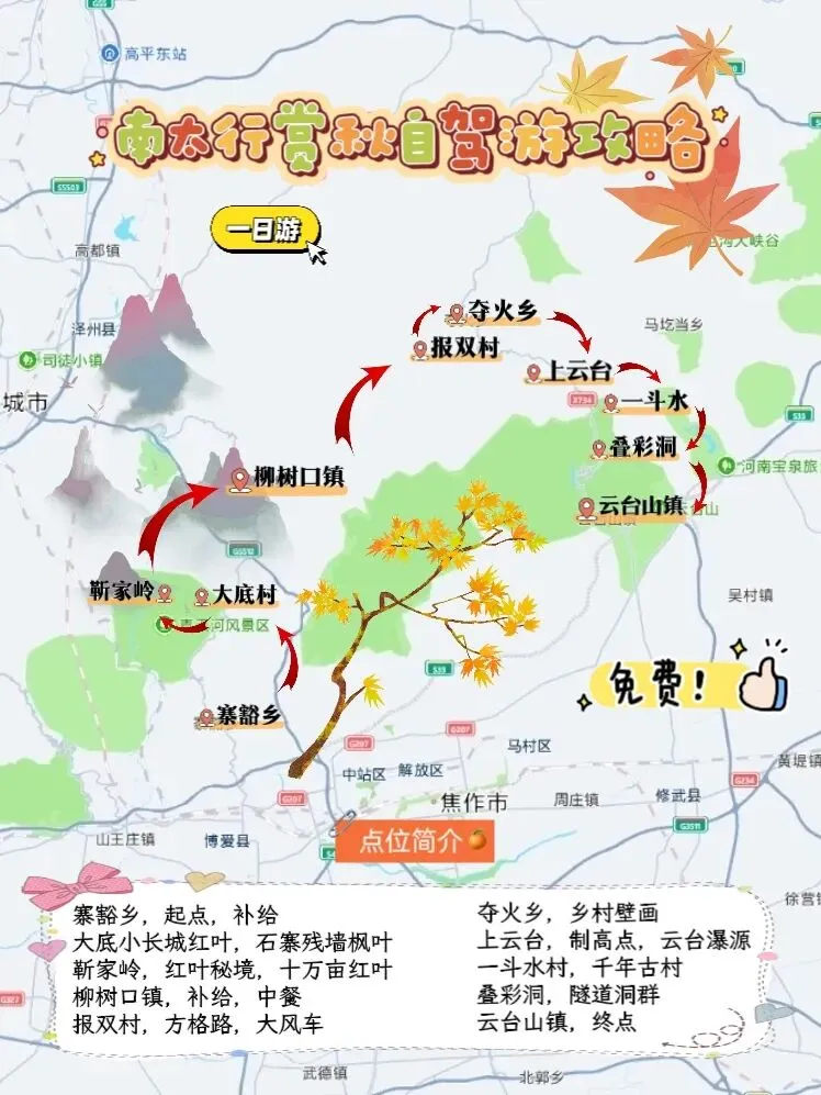 免费小众惊艳,南太行赏秋一日自驾游攻略