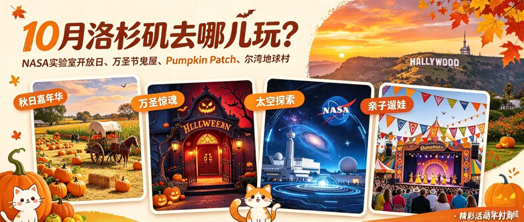 10月洛杉矶游玩指南|NASA实验室开放日、刺激鬼屋、南瓜农场……精彩活动不打烊!