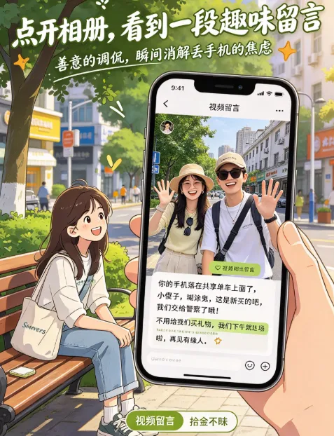 暖心插曲!女生旅游遗失手机,找回点开相册,发现陌生人留下趣味留言