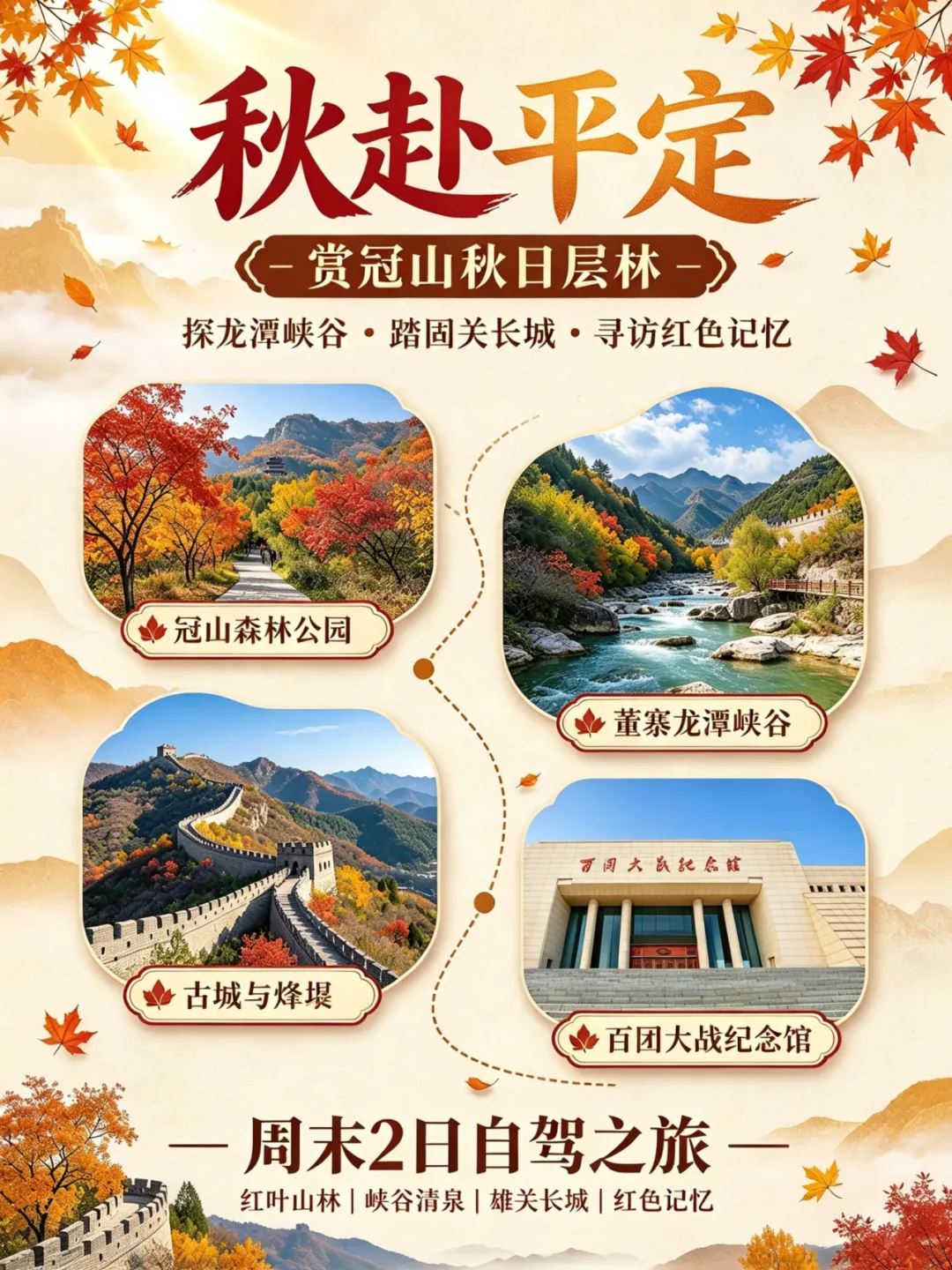 【自驾游】10月24日 秋赴平定 赏冠山秋日层林 探龙潭峡谷观奇幻喀斯特地貌 踏固关长城 寻访红色记忆 周末2日(可搭车)