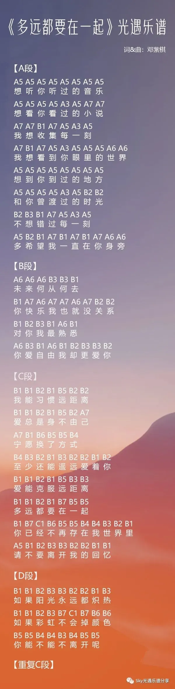 【光遇乐谱】 官方微博第1至第10首