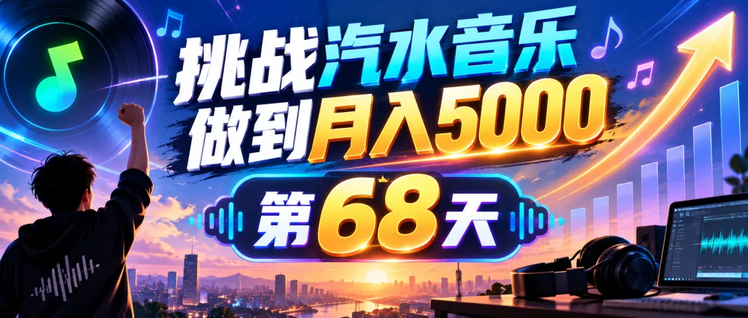 挑战汽水音乐做到月入5000,第68天