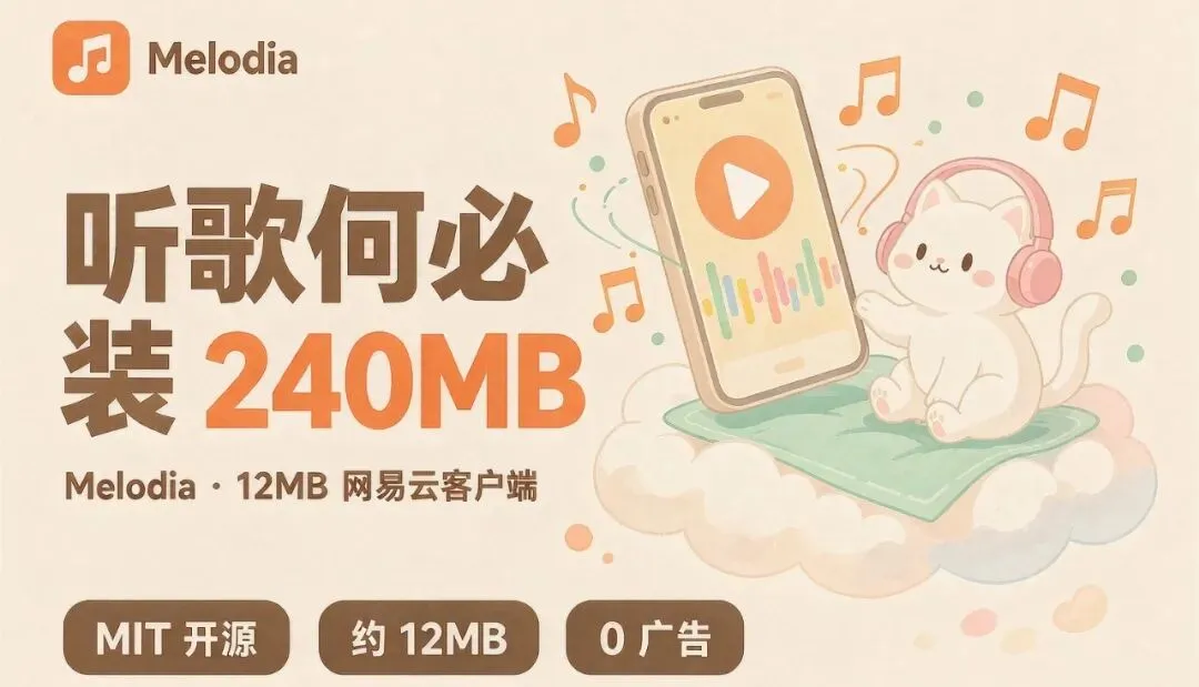 听个歌而已,为什么要装 240MB?这个 12MB 的 MIT 开源客户端,把网易云还给了只想听歌的人