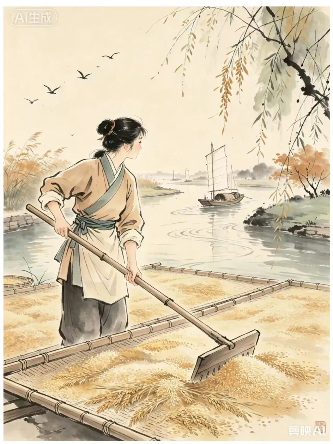 歌曲:晒米台上