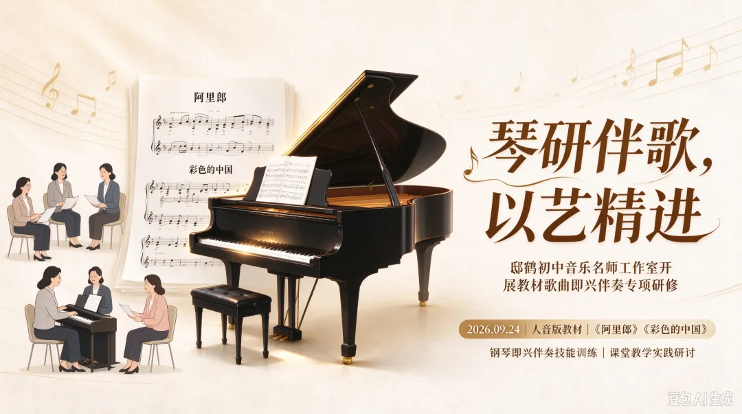 琴研伴歌,以艺精进——邸鹤初中音乐名师工作室开展教材歌曲即兴伴奏专项研修