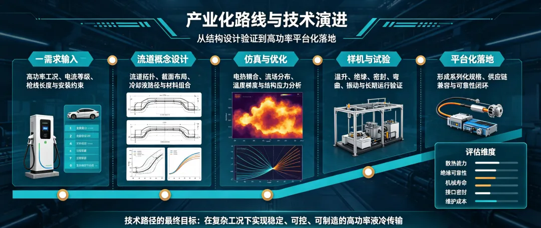 充电桩液冷枪线散热流道结构技术路径分析报告