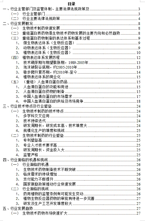 中国生物技术制药行业深度分析报告(政策法规、发展现状、未来趋势、竞争格局)