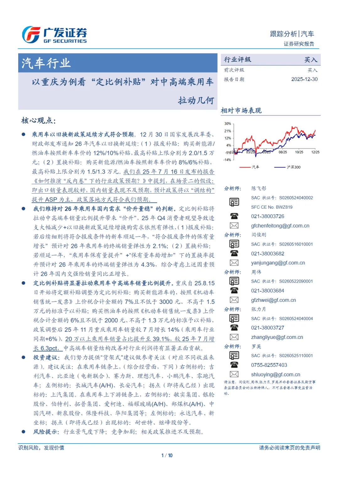 行业研究报告-《汽车行业以重庆为例看定比例补贴对中高端乘用车拉动几何》