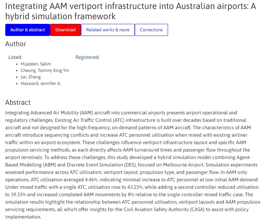 【行业研究报告】《Integrating AAM Vertiport Infrastructure into Australian Airports》报告解读及其对中国低空经济的启示