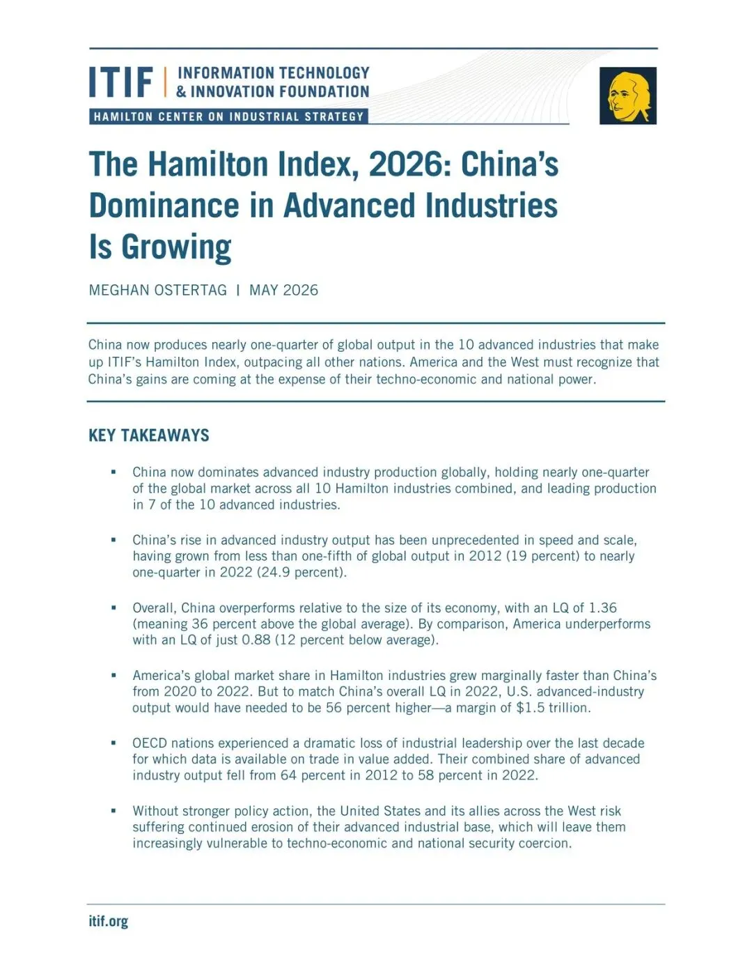 【精选研报】ITIF:2026汉密尔顿指数报告:中国在先进产业的主导地位持续提升(英文版).pdf附下载