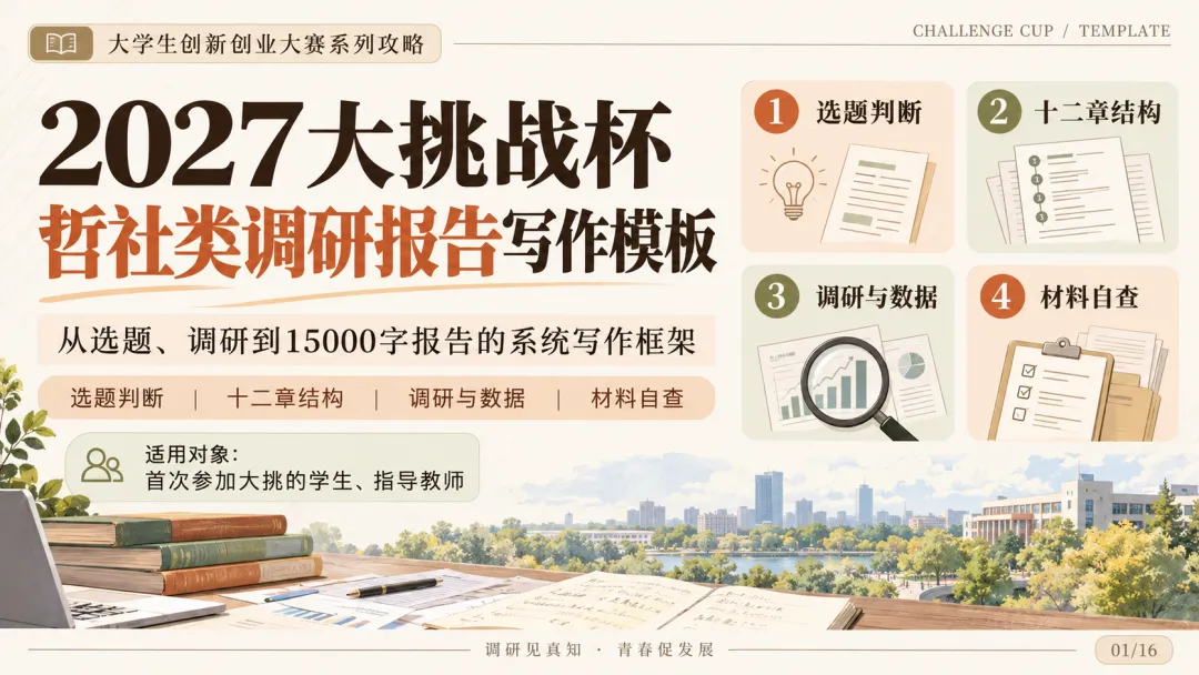 大挑 调研报告 写作模板(从选题、调研、落笔到成稿,全流程详解)